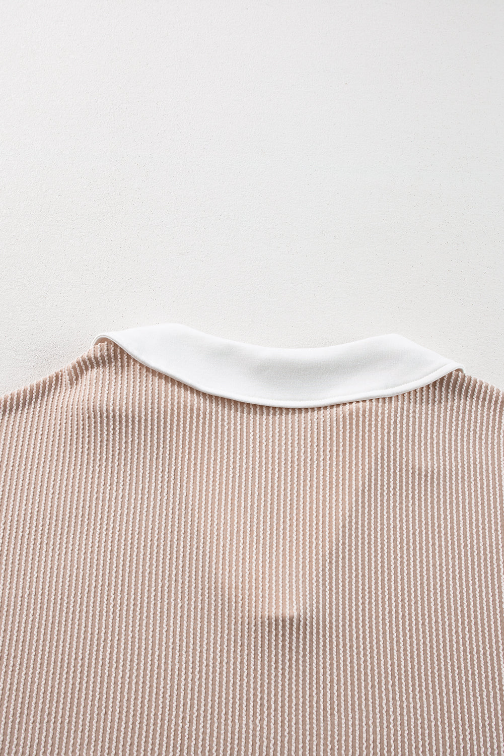Parchment Ribbed Colourblock Long Sleeve Slit V Neck Plus Top BB Fashion Outlet