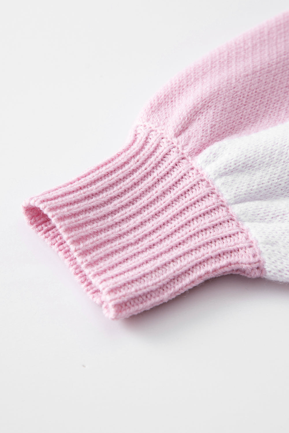 Checkered Bishop Sleeve Sweater – Rose, Pink, Green, Brown, Red & Black