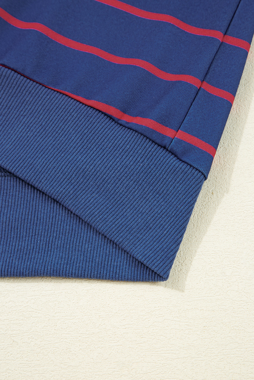 Striped Overlap Detail Drop Shoulder Pullover Sweatshirt eAura
