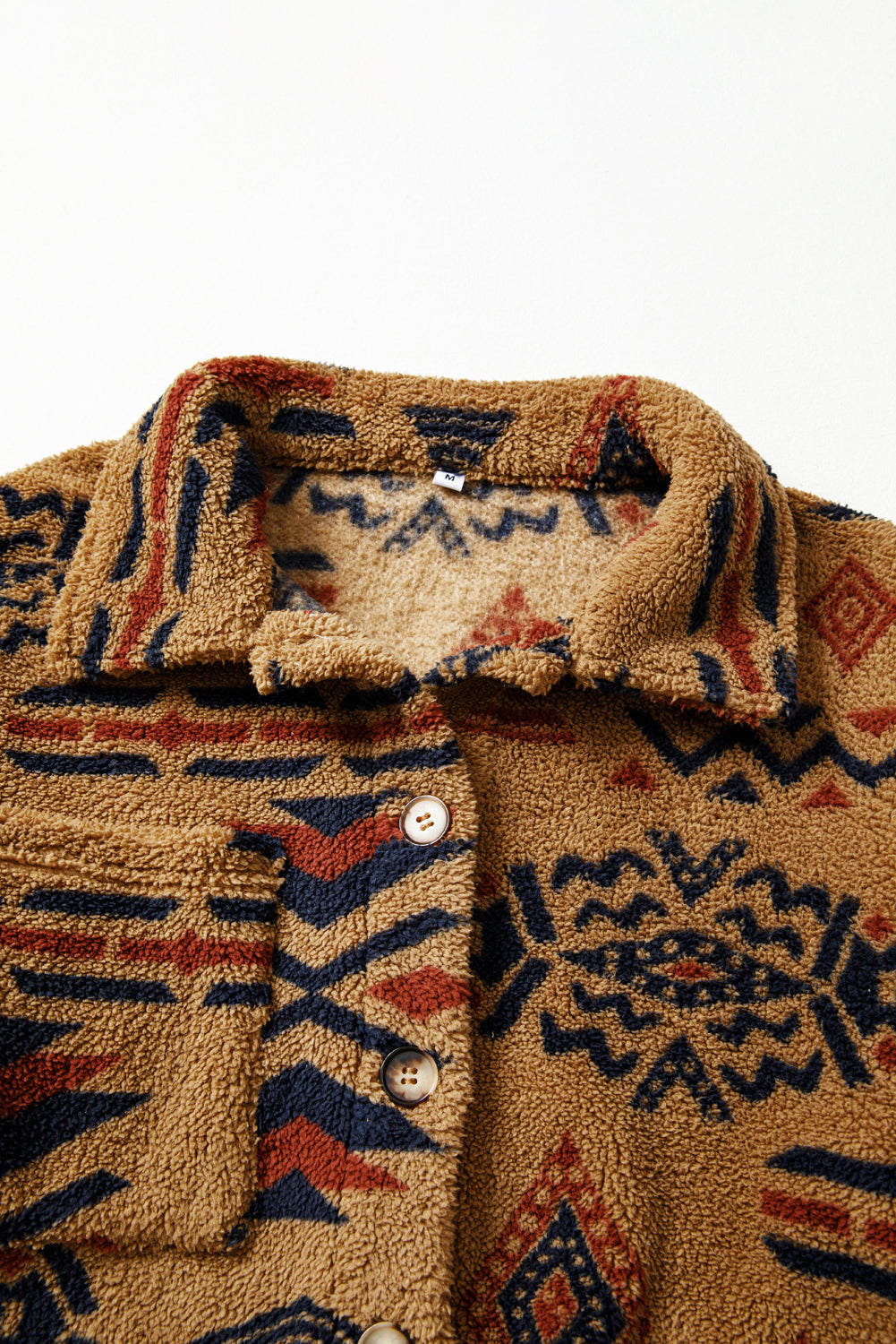 Western Aztec Pattern Fleece Shacket eAura