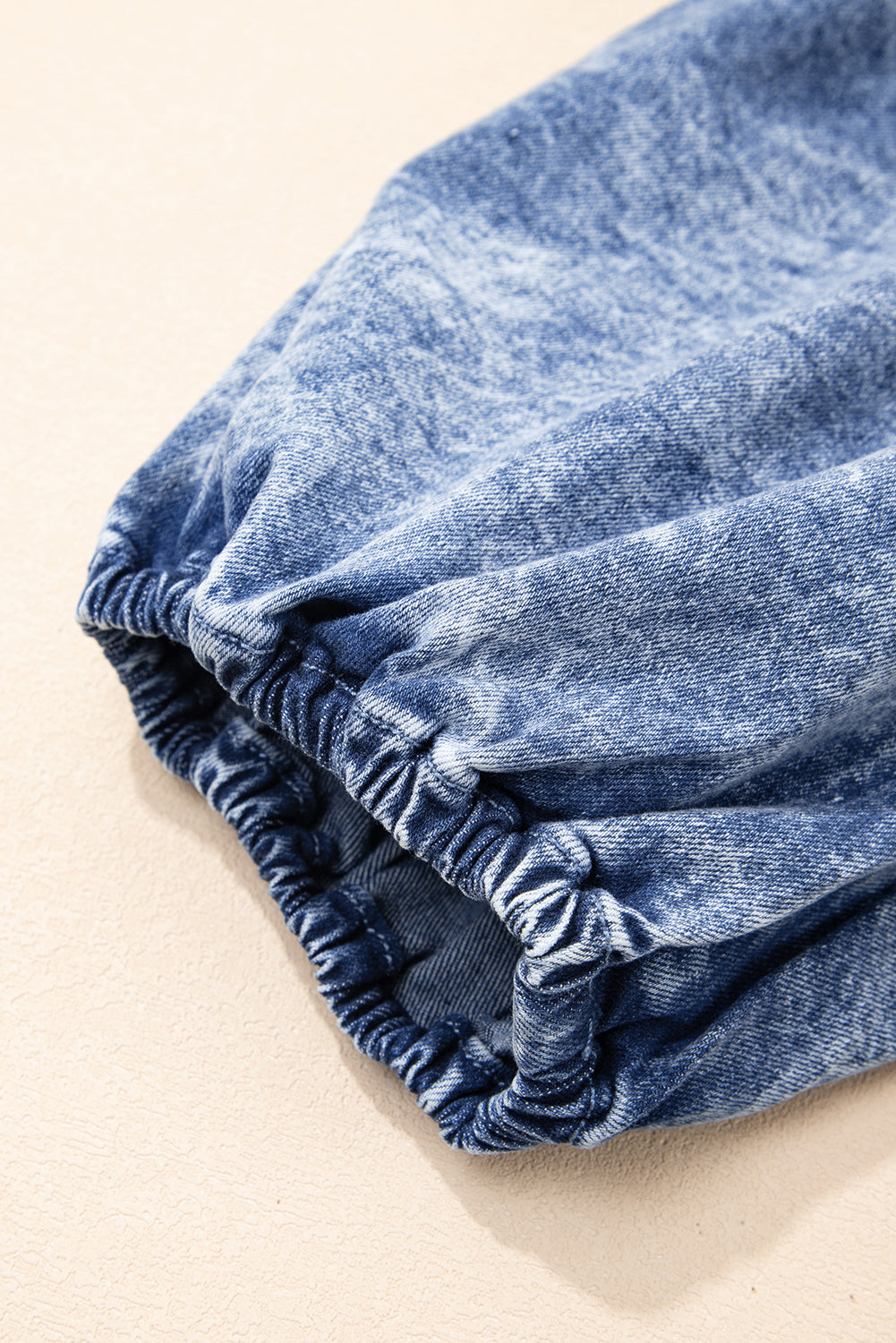Blue Frilly Square Neck Bustier Puff Sleeve Short Denim Dress eAura