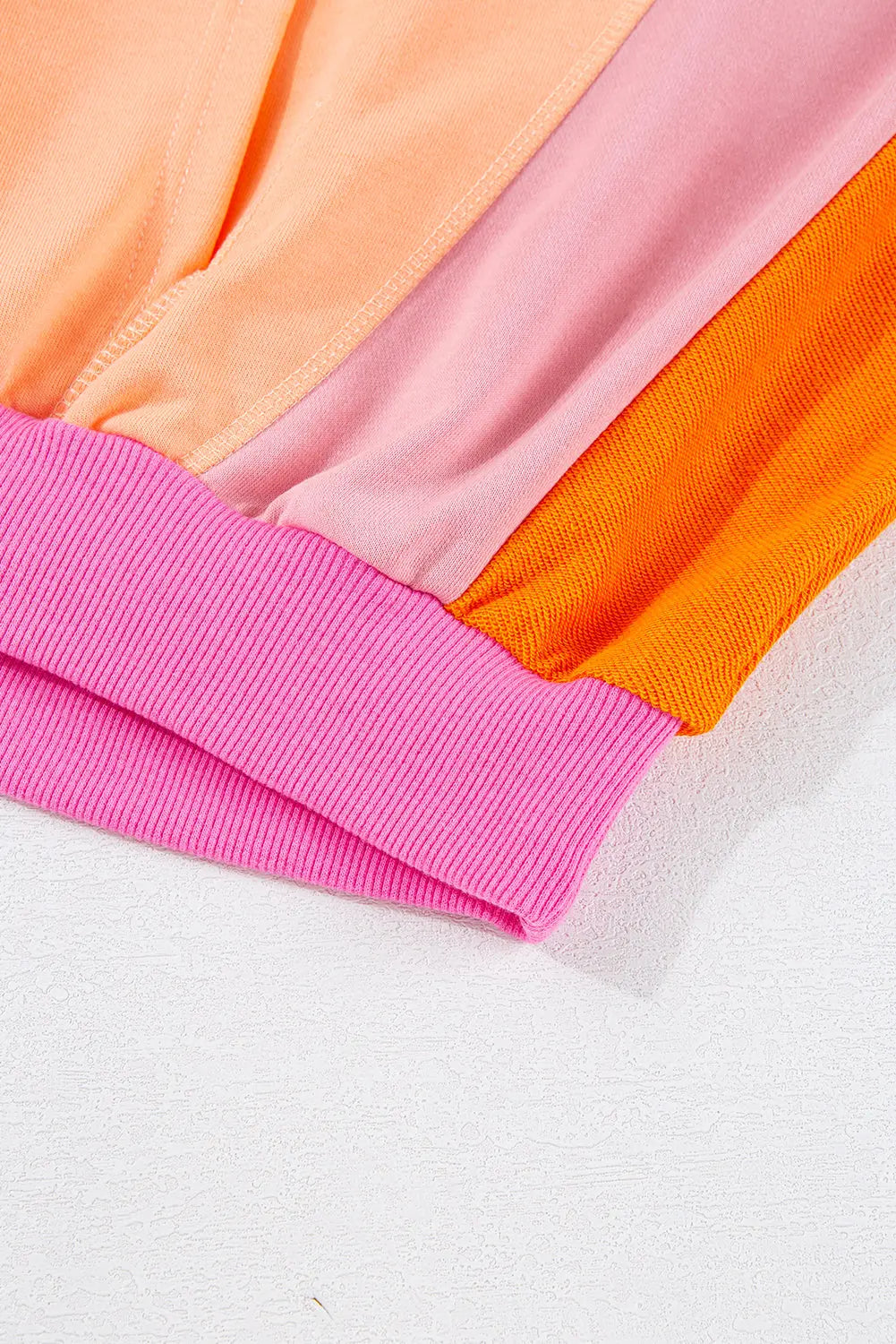 Grapefruit Orange Colourblock Patchwork Exposed Stitching Oversize Top - Sweaters & Cardigans/Sweaters