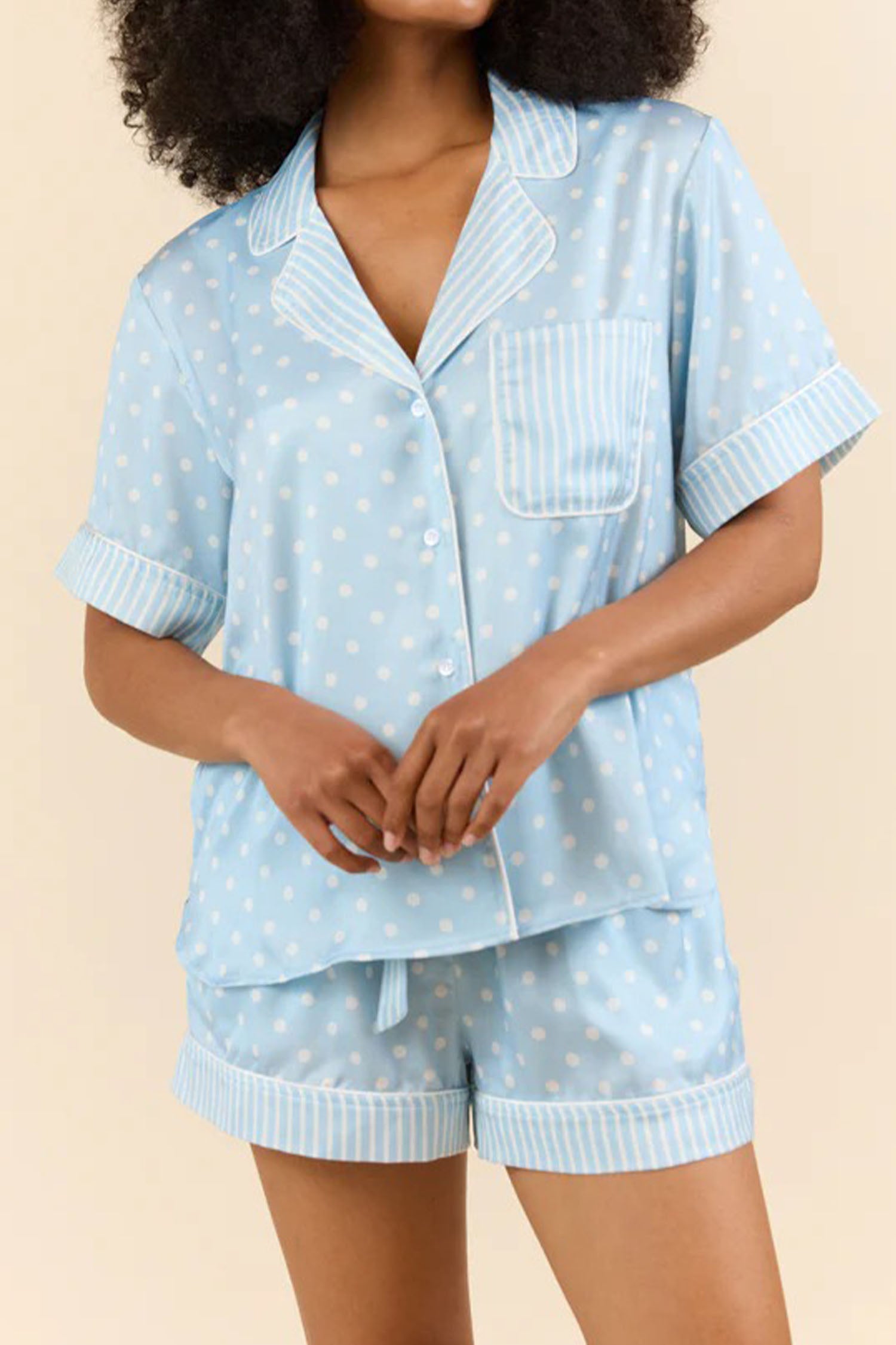 Polka Dot Print Soft Short Pyjama Set - Loungewear & Sleepwear/Pyjama Shorts
