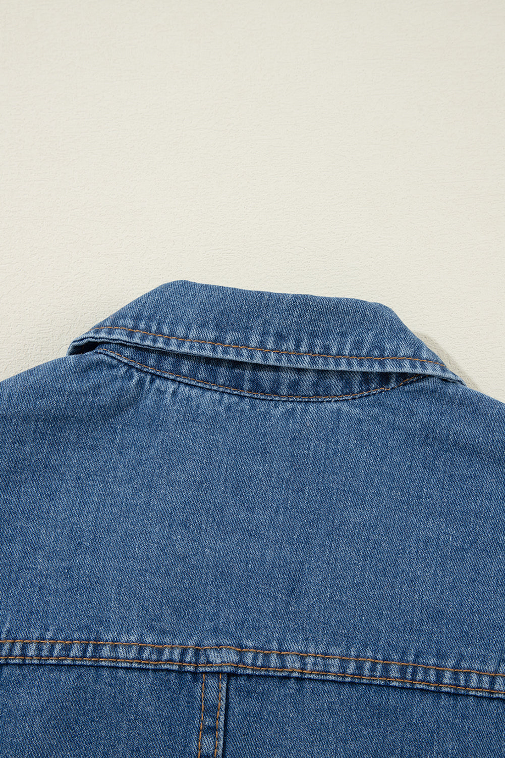 Sail Blue Side Pockets Lapel Collar Denim Jacket Beagle Boutique Fashion Outlet