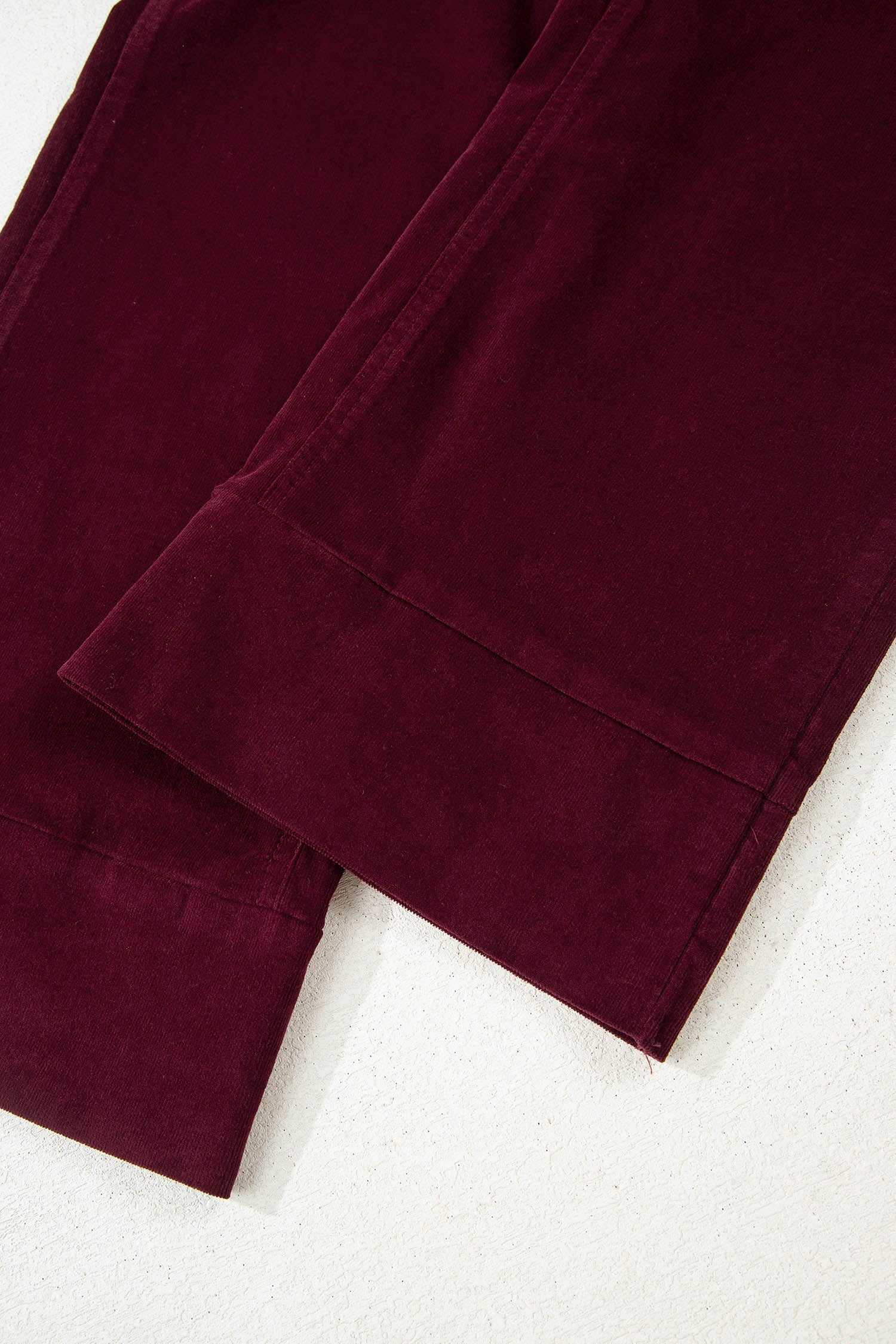 Soft Corduroy High Waist Wide Leg Trousers - Bottoms/Pants & Culotte