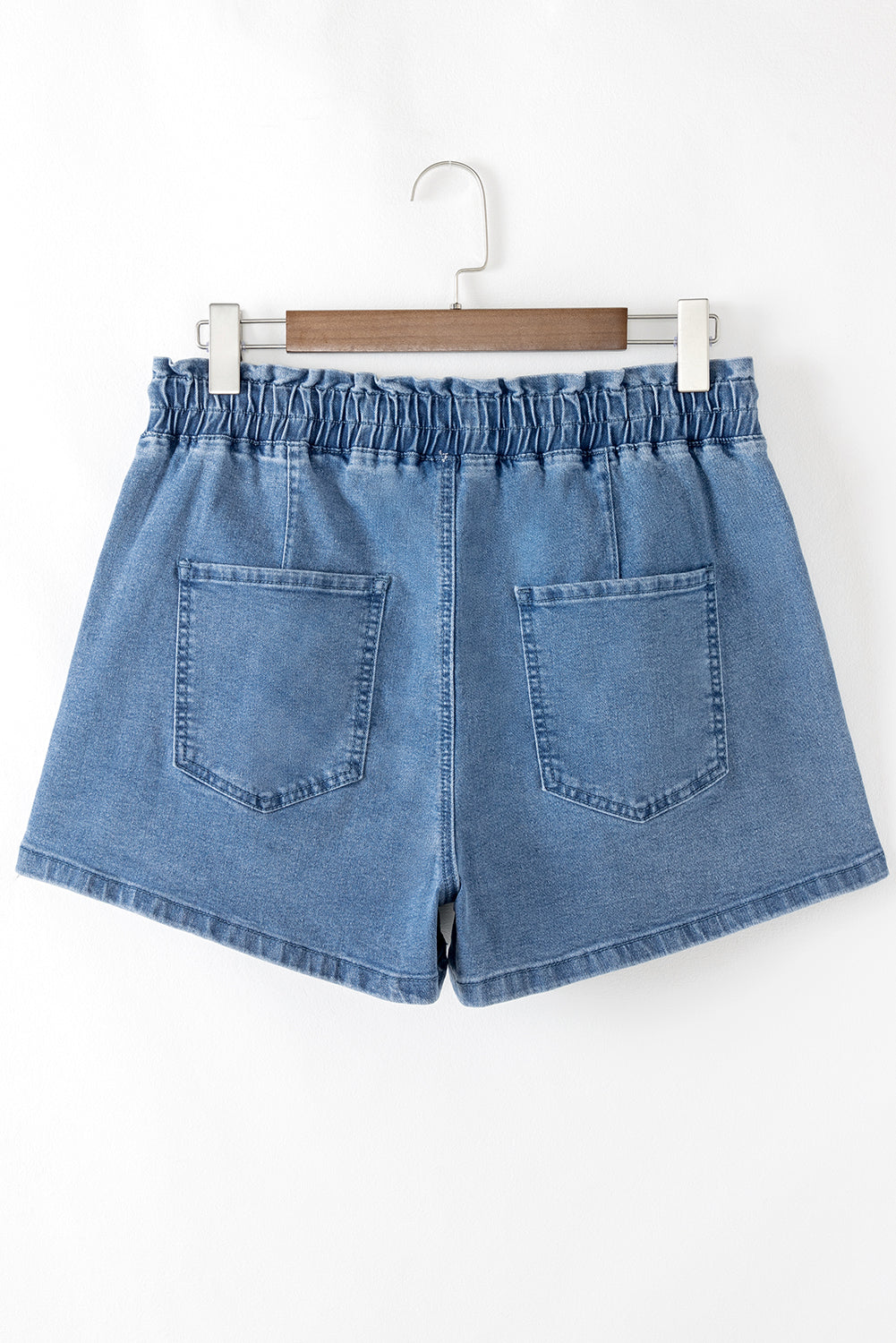Ashleigh Blue Drawstring High Waist Casual Denim Shorts with Pockets eAura