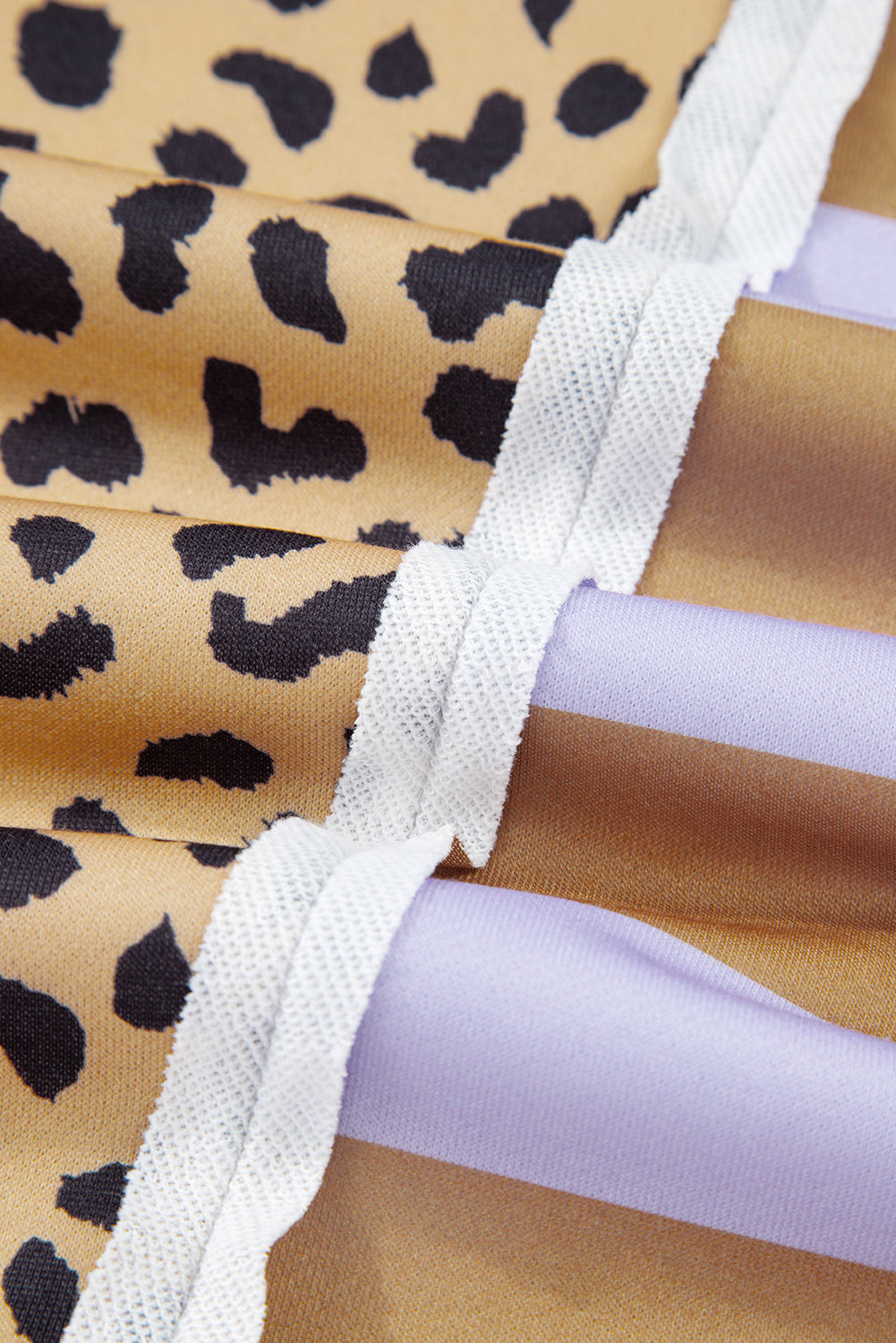 Leopard Striped Patchwork Plus Size Loose Sweatshirt eAura