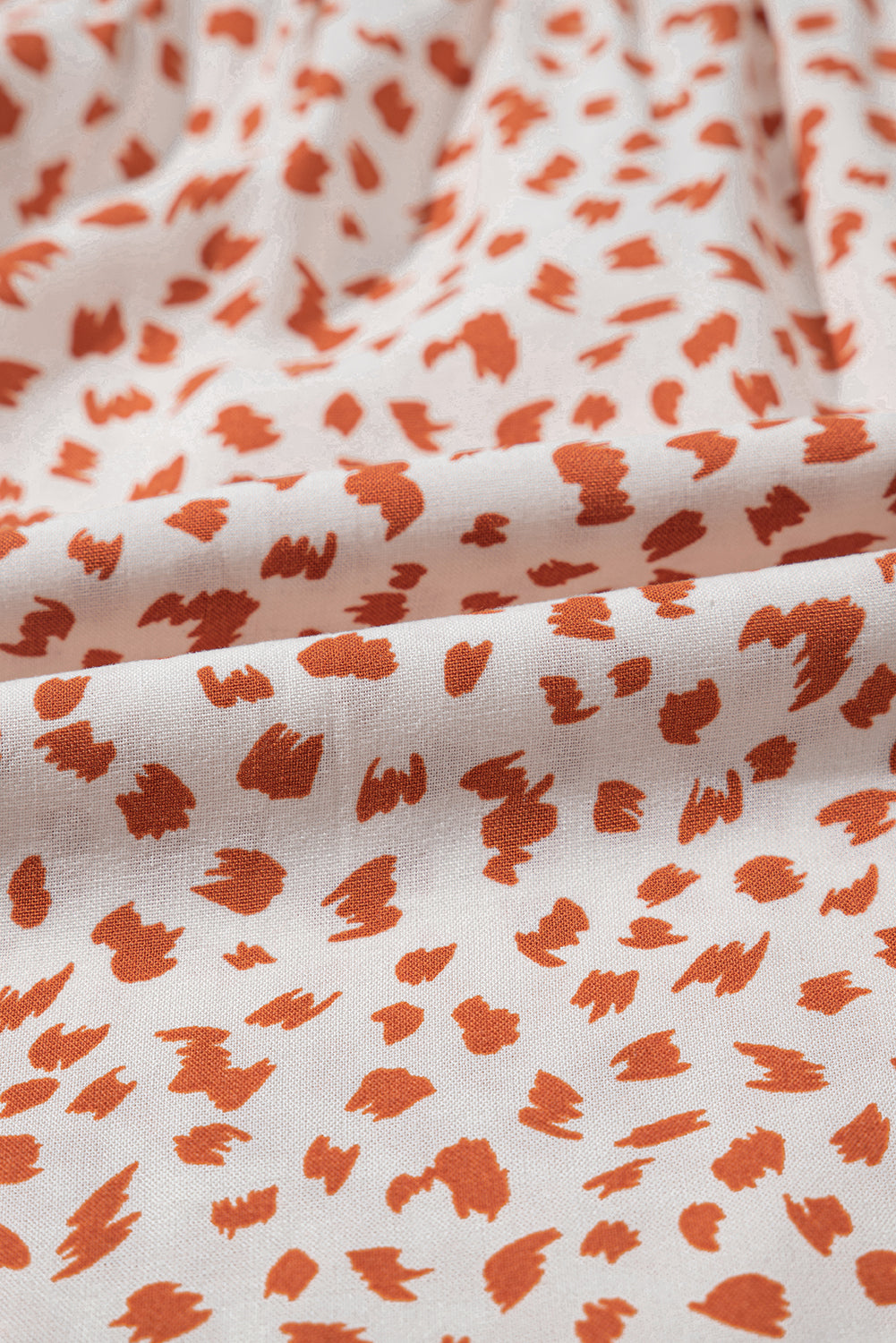 Red Printed Embroidery Detail Tie Split Neck Blouse eAura