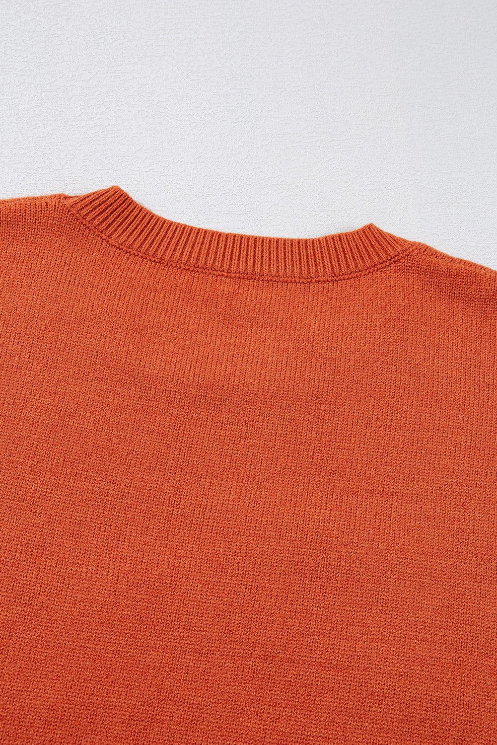 Black Boo Knitted Pattern Ribbed Edge Drop Shoulder Sweater eAura