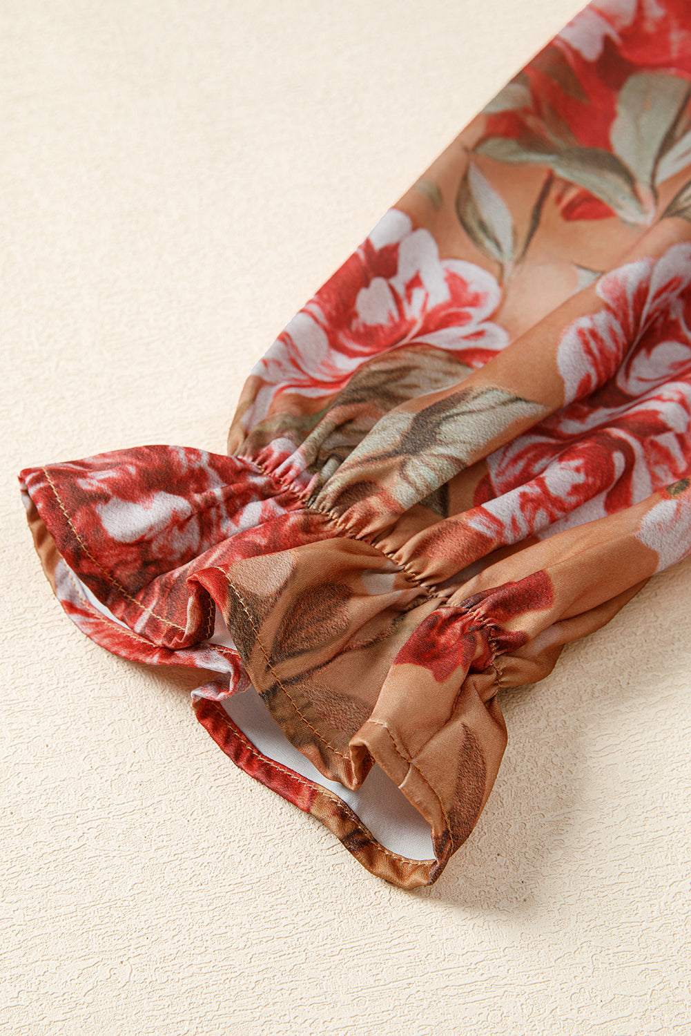 Floral Print Shirt Style Half Button Long Sleeve Ruffle Mini Dress - eAura