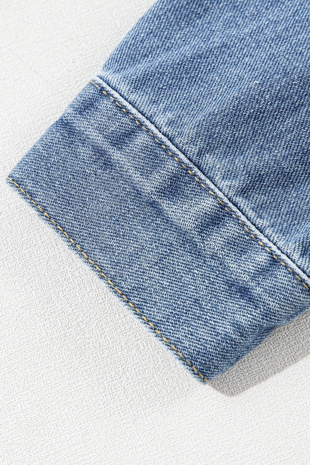 Light Blue Washed Oversize Pocketed Denim Jacket eAura