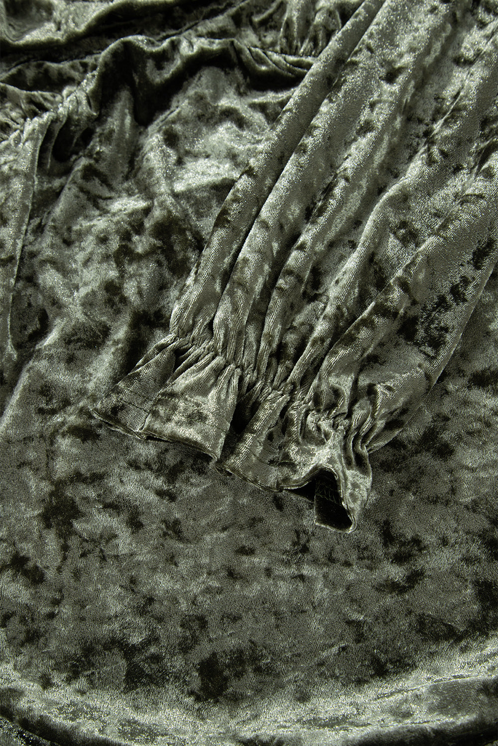 Plus Size Velvet Babydoll Mini Dress with Puff Sleeve - eAura