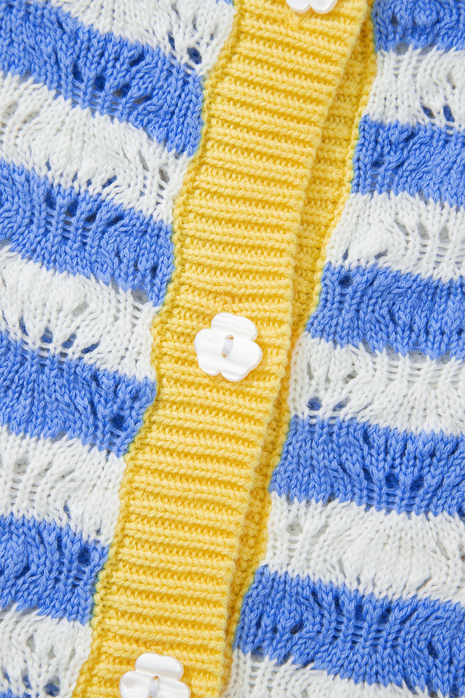 Striped Colorblock Button Front Long Sleeve Loose Fit Knit Cardigan – Sky Blue Stripe
