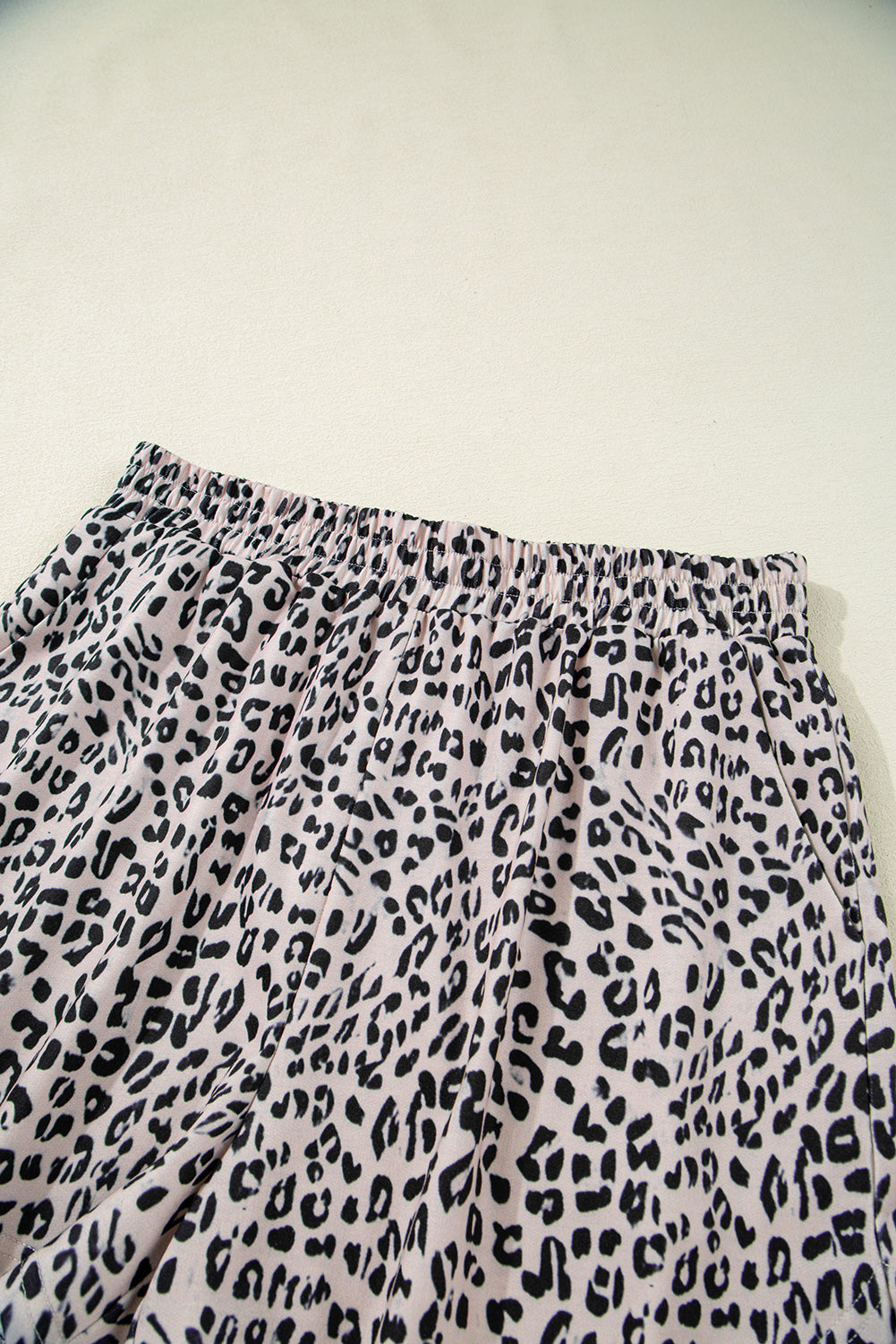 Brown Leopard Half Zipper Collared Ruffled Sleeve Top and Short Set eAura