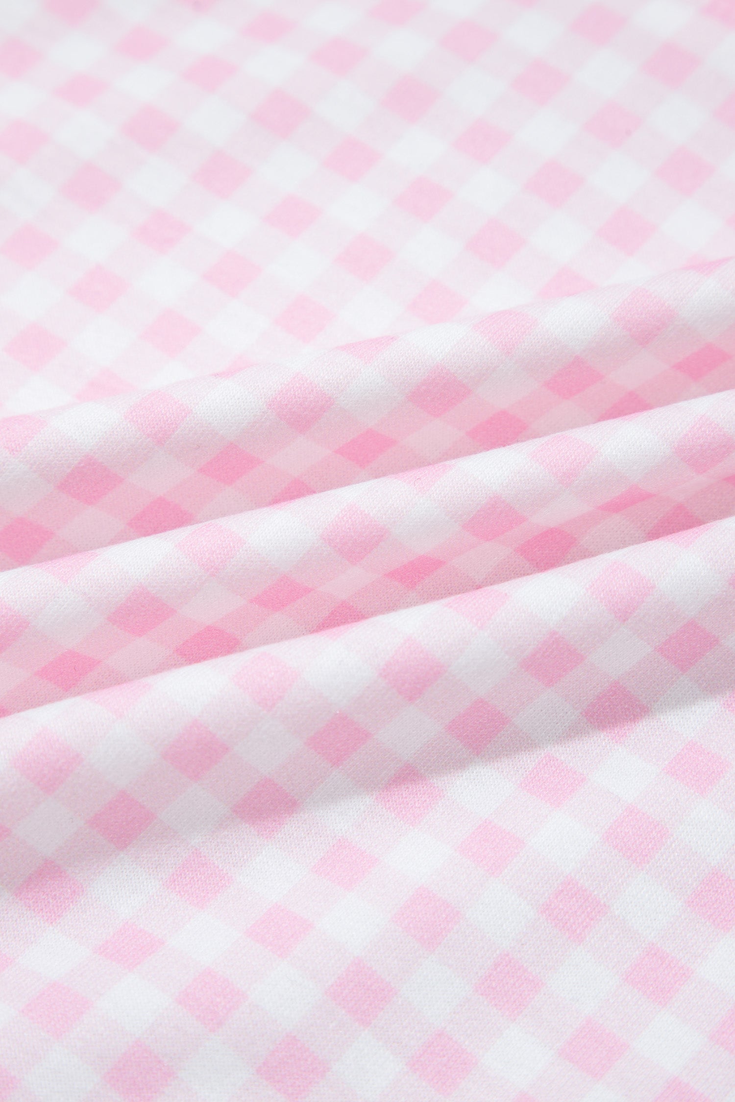 Pink Plaid Zip Neck Sleeveless Top & Elastic Waist Shorts Two Piece Set