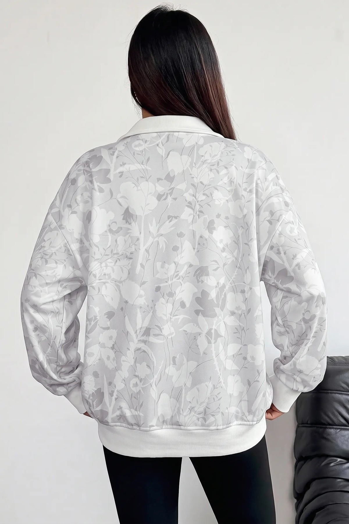 Quarter Zip Stand Neck Sweatshirt