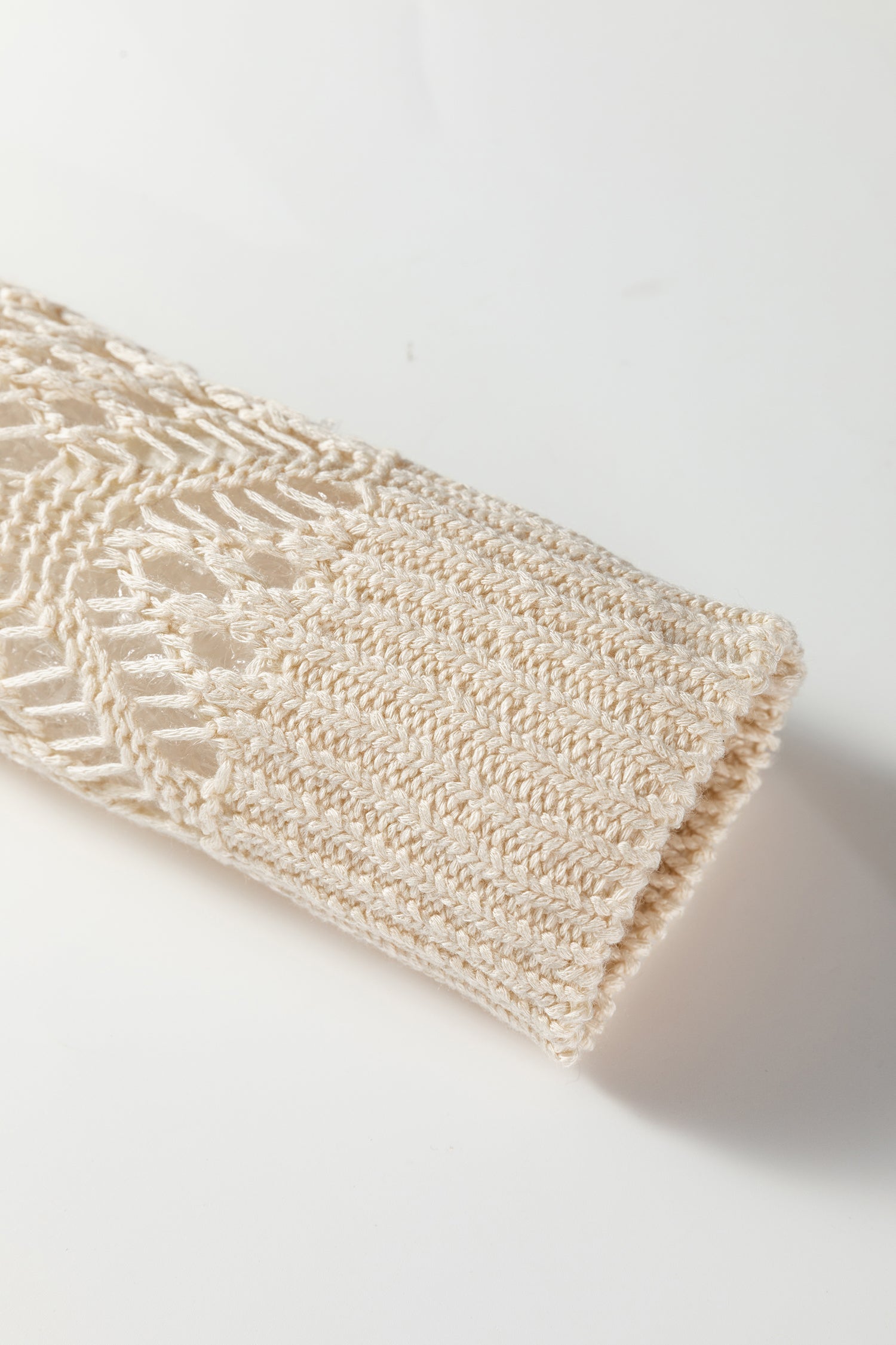 V-Neck Pointelle Knit Sleeve Sweater - Sweaters & Cardigans/Sweaters
