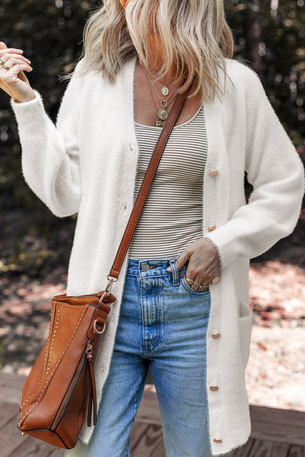 Fuzzy Buttoned Front Midi Solid Cardigan Dear-Lover Dropshipping