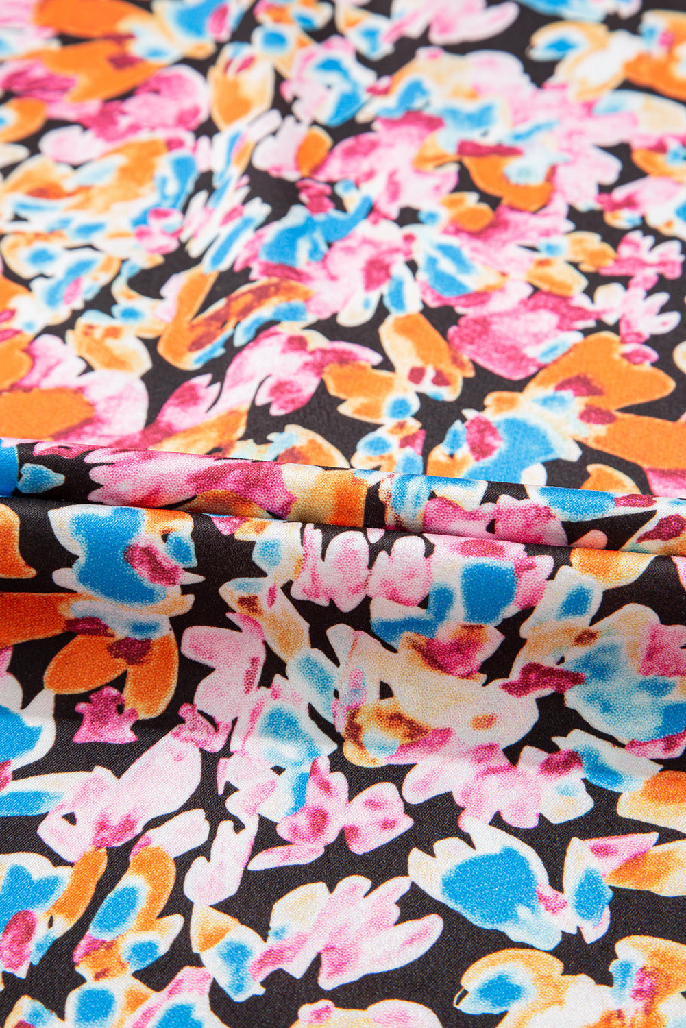 Floral Print Flutter Sleeve Blouse Top eAura