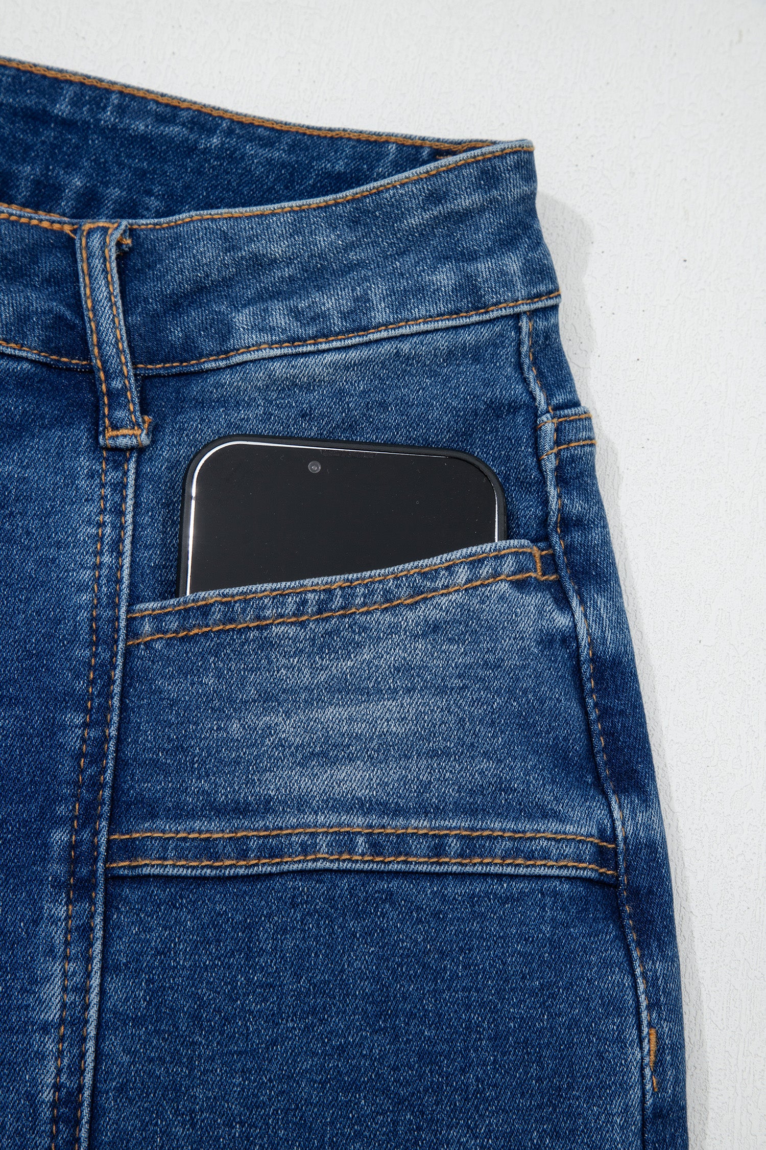 Tailored Seam Detail Shift Jeans – Sky Blue