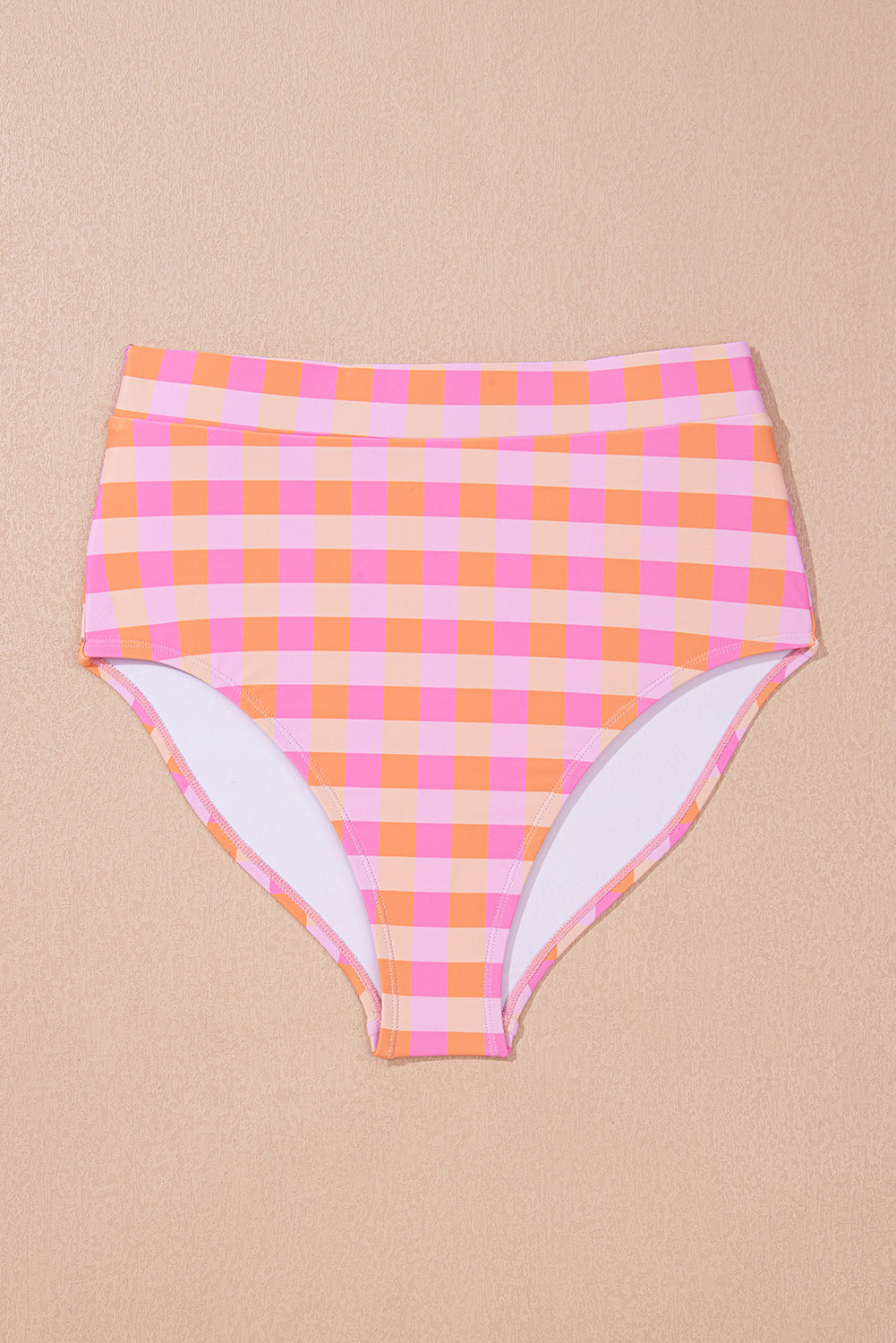 Pink 3pcs Gingham High Waist Bikini & Sarong eAura
