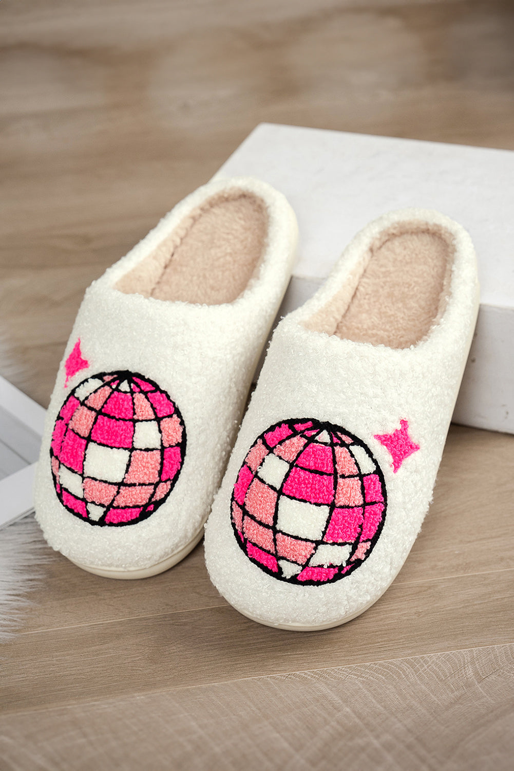 Disco Ball Home Plush Slippers