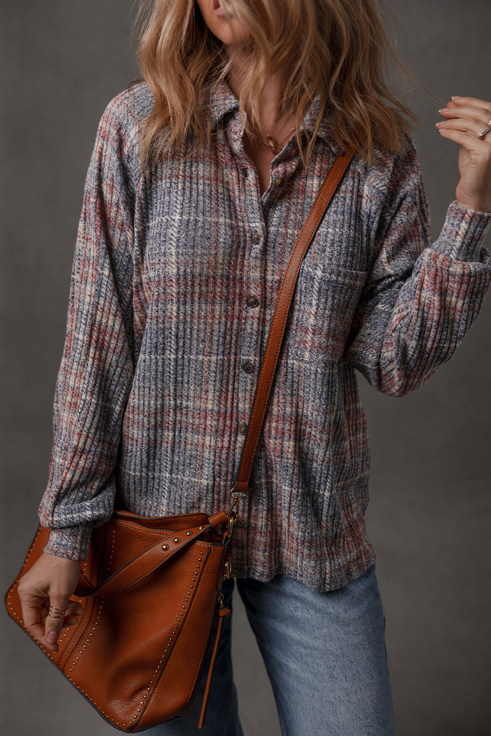 Multicolour Plaid Textured Chest Pocket Shirt - eAura