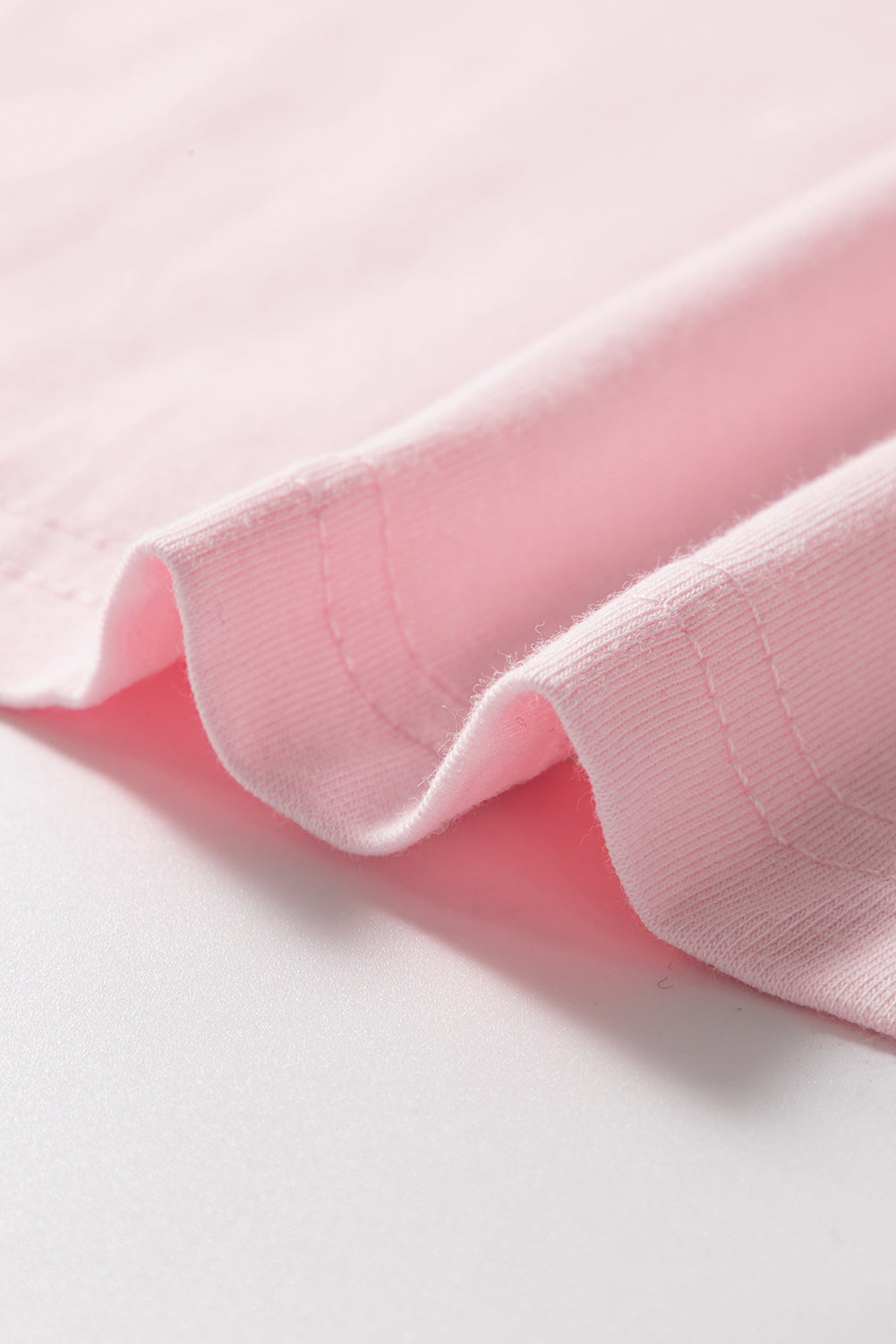 Light Pink Scoop Neck Bubble Sleeve Tee eAura