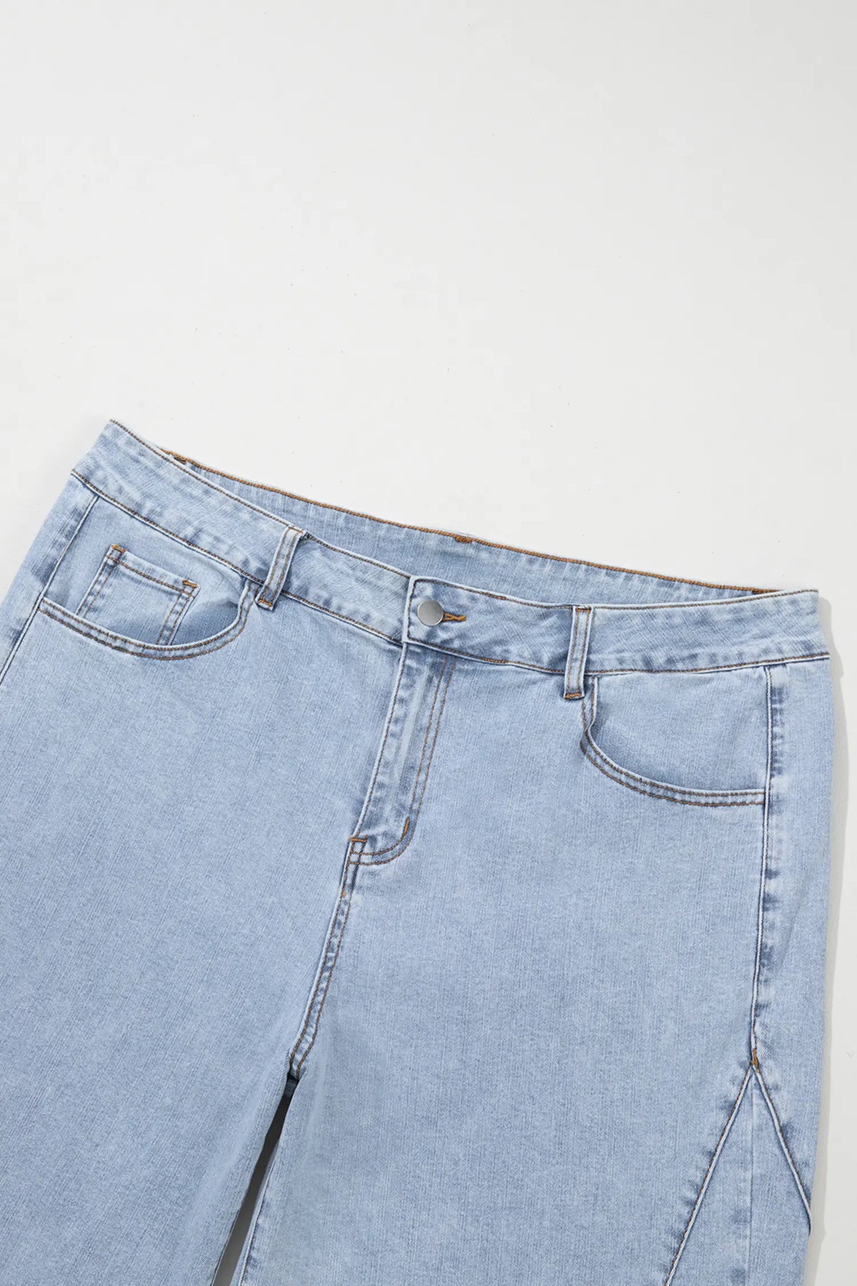 Beau Solid Paneling Loose Fit Plus Size Jeans – Blue