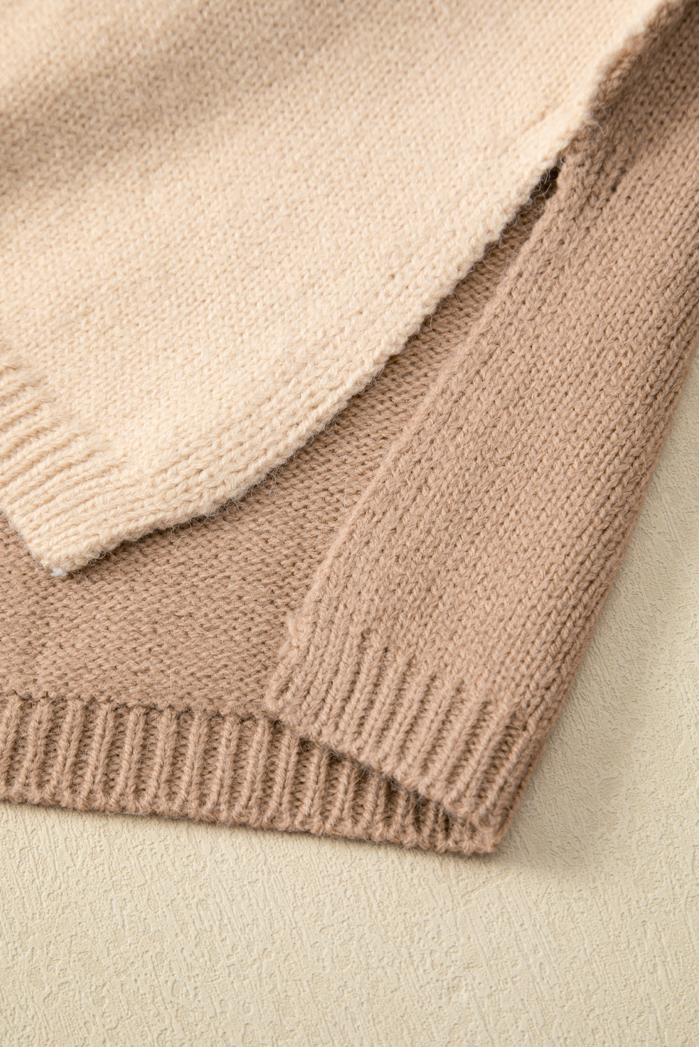 Colour Block Turtle Neck Drop Shoulder Knit Sweater Dear-Lover Dropshipping