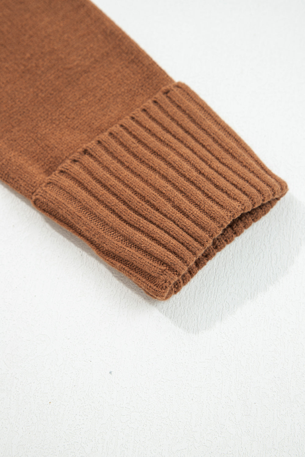 Collared V-Neck Ribbed Edge Sweater - eAura