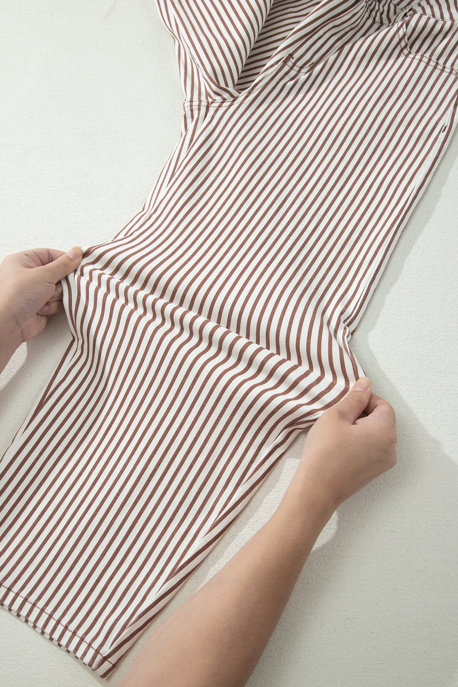 Striped Barrel Jeans – Brown, Khaki & Sky Blue