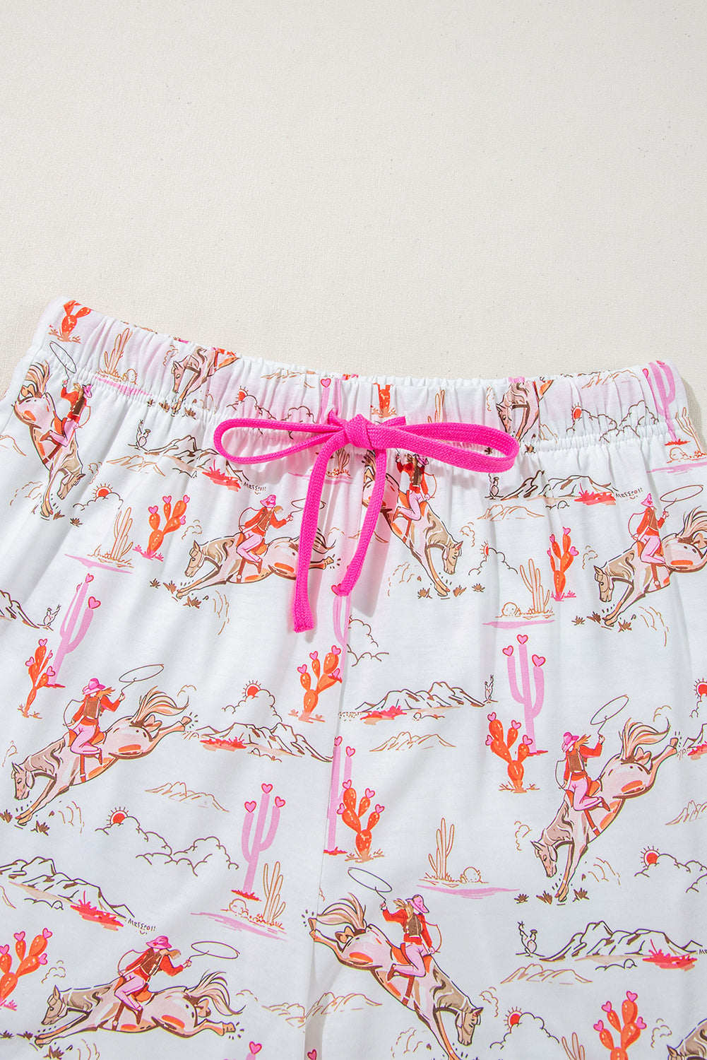 White Cowgirl Country Print Pyjamas Set eAura