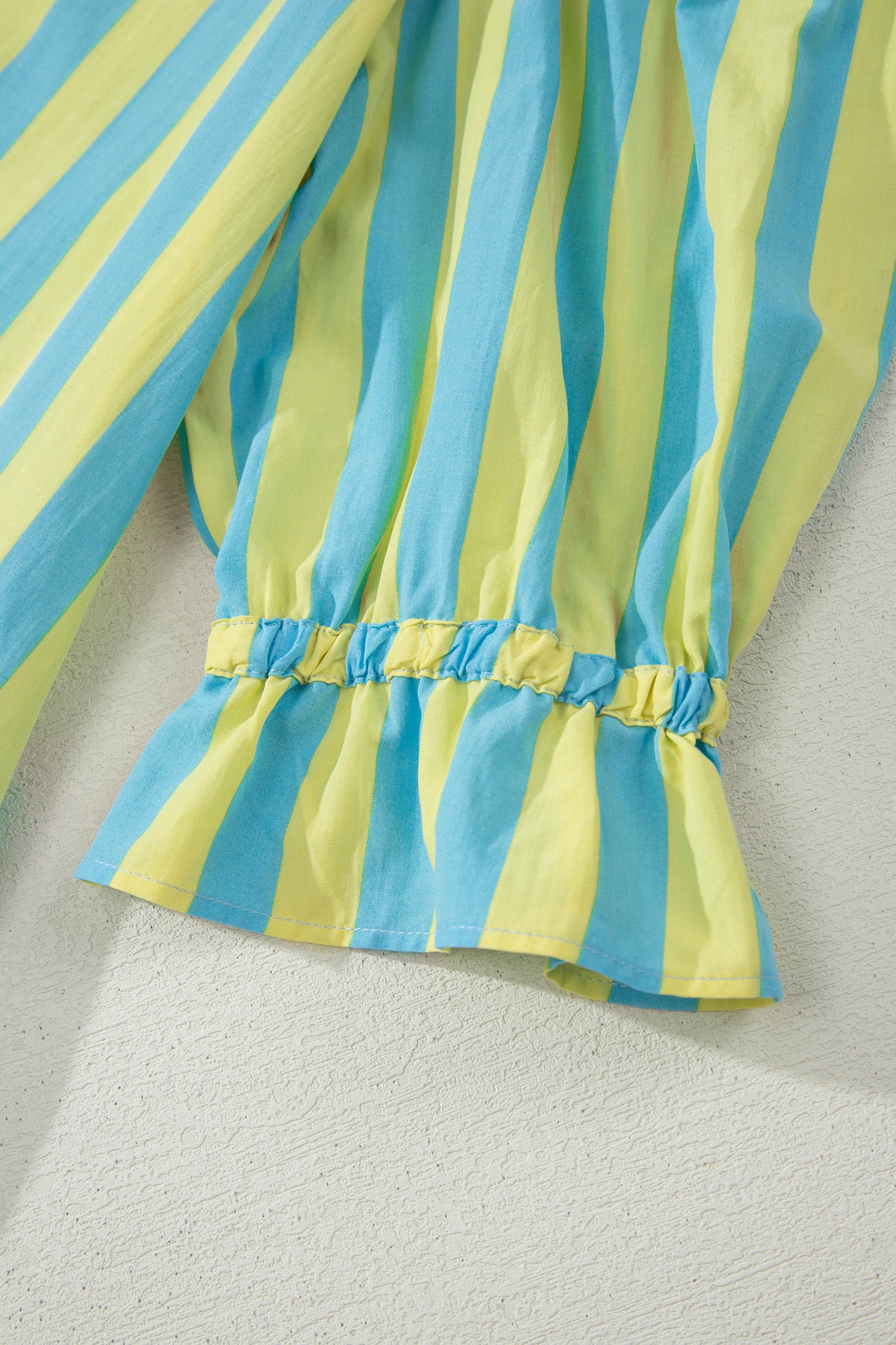 Stripe Puff Sleeve Mini Dress – Half Button