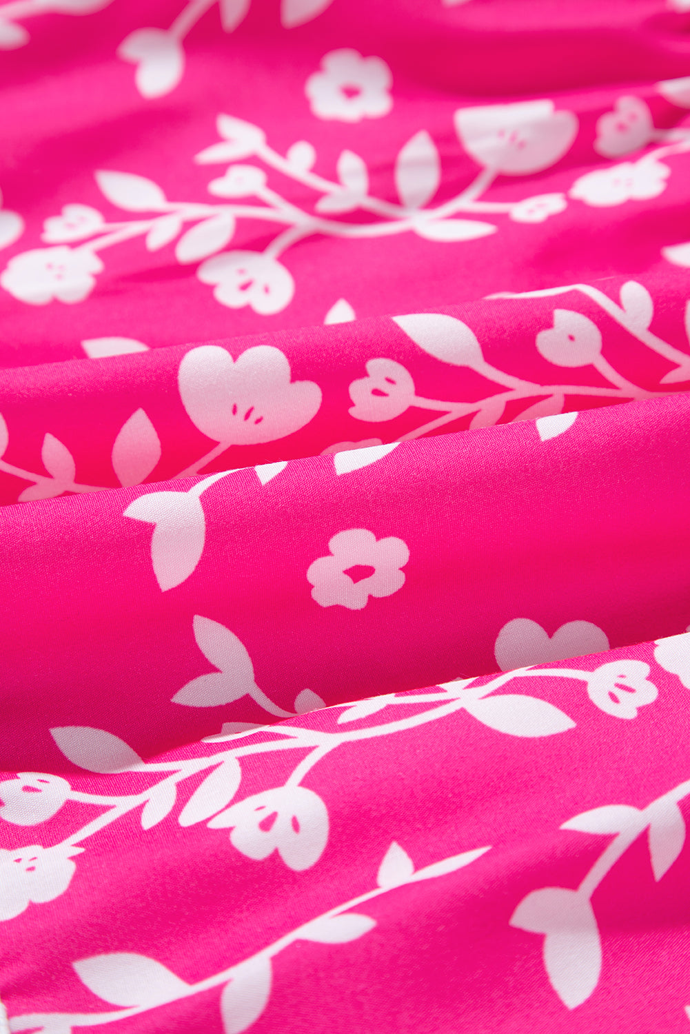 Pink Floral Print Ric Rac Patched Sleeveless Mini Dress eAura