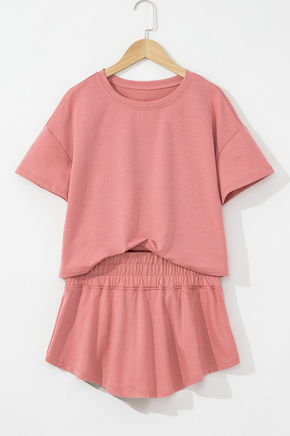 Blossom 2pcs Cropped Tee and Ruffle High Waist Skort Set eAura