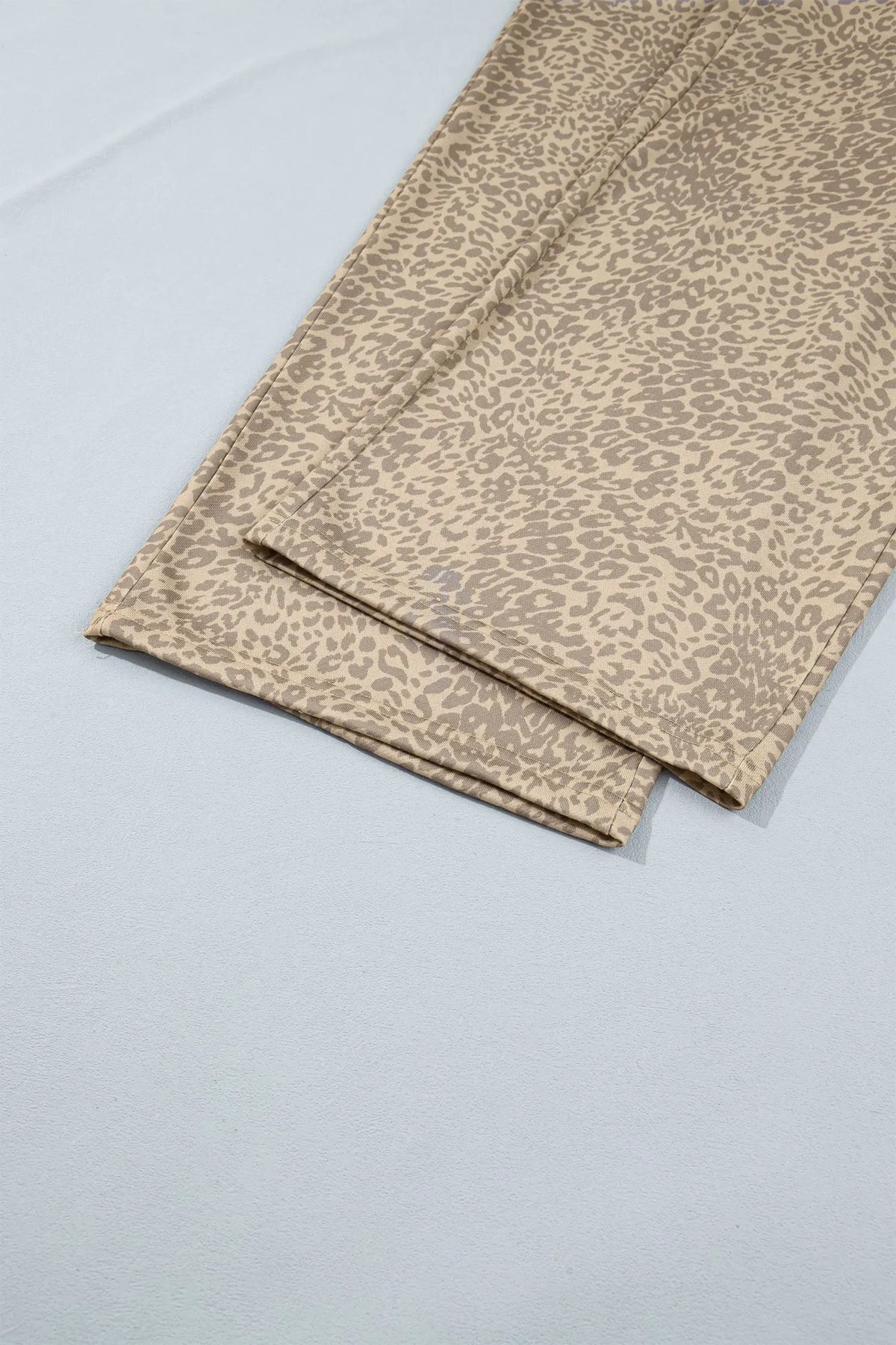 Leopard Star Print Long Sleeve Loose Casual Two Piece Pants Set – Khaki