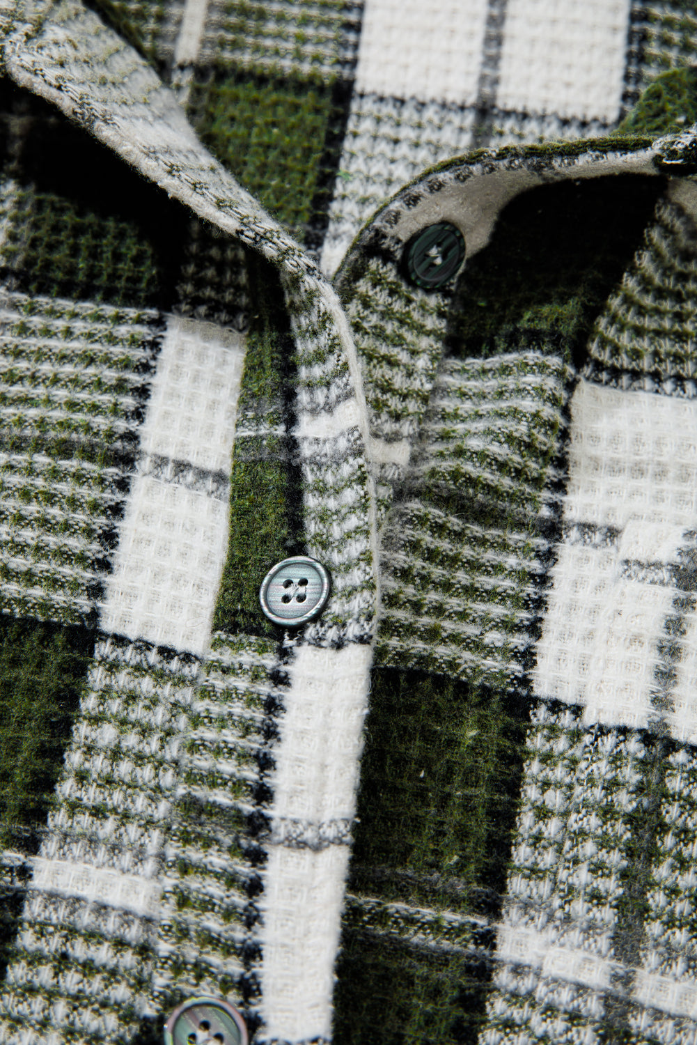 Plaid Print Textured Buttoned Shacket eAura