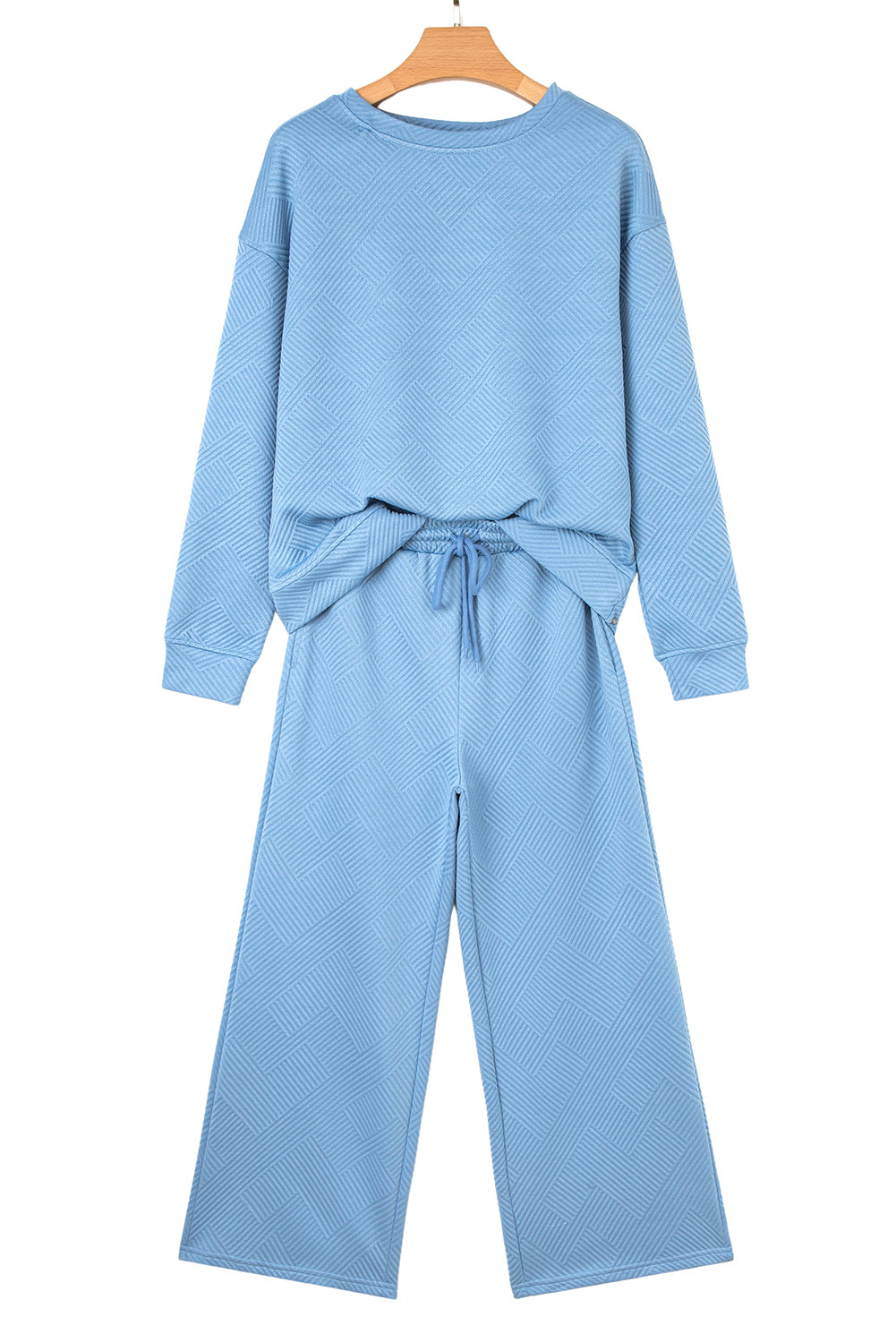 Floral Patchwork Drop Shoulder Pullover and Sweatpants Lounge Set - eAura