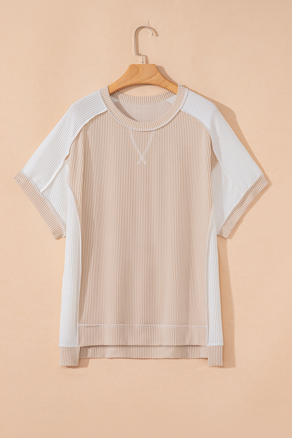 Rib Hi Low Plus Size Short Sleeve Top BB Fashion Outlet