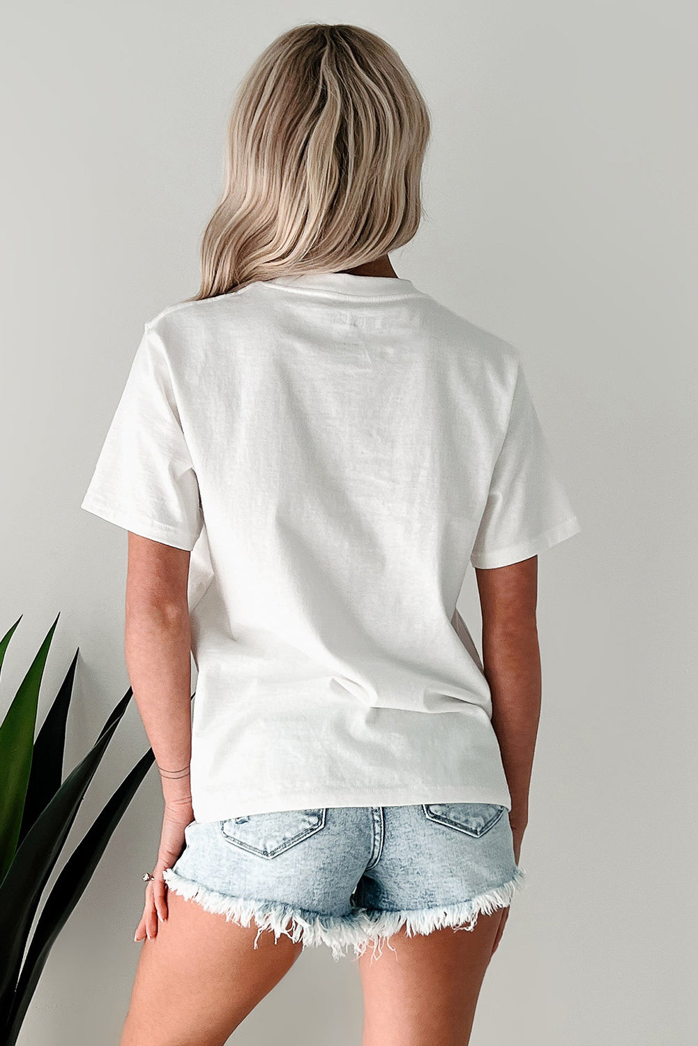 White Bow Cherry AMERICA Graphic Crewneck T Shirt eAura