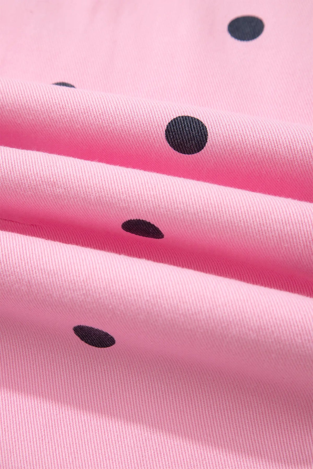 Polka Dot Print Bib Pocket Denim Barrel Overalls