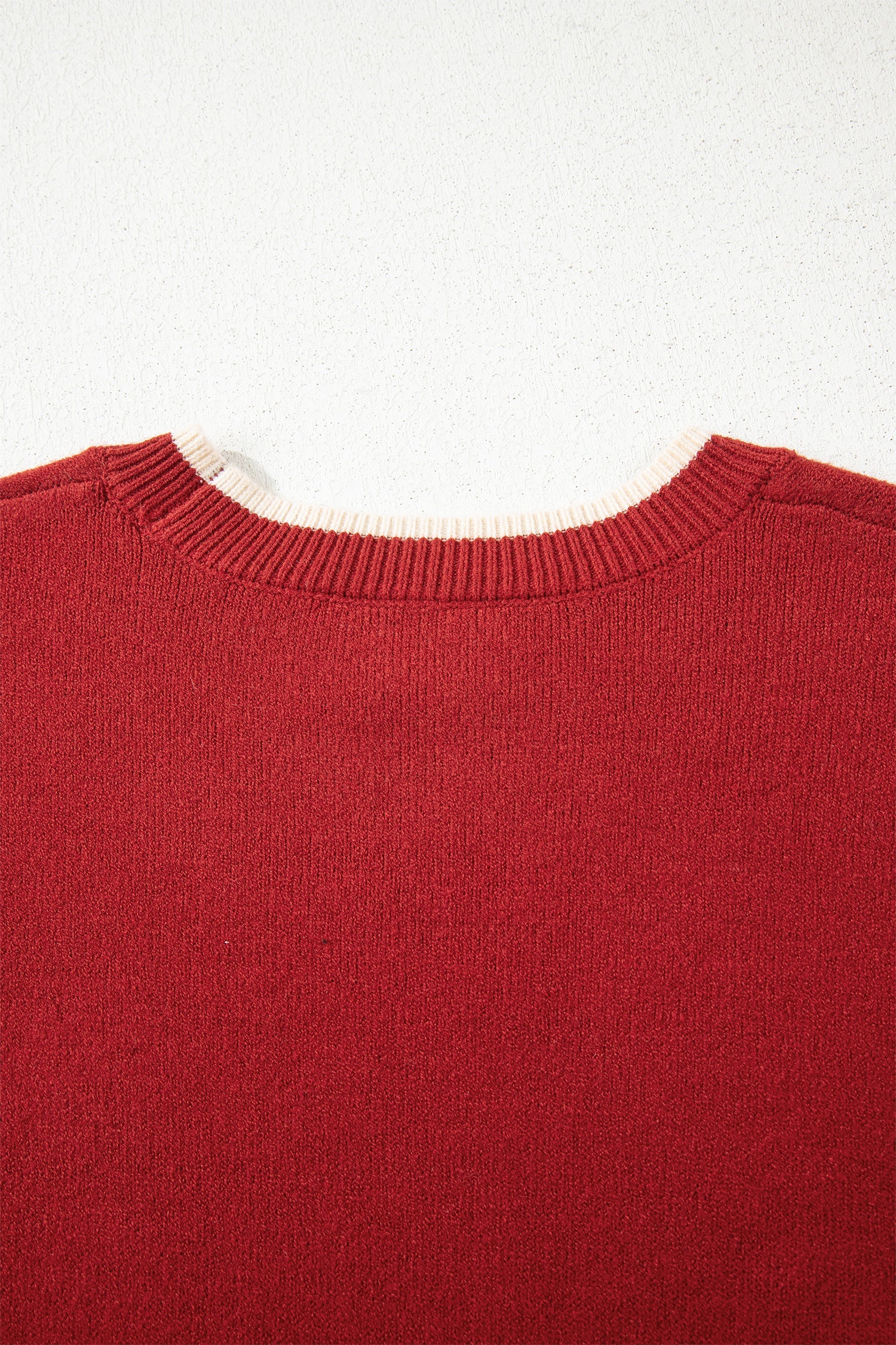 Leopard Bow Decor Split Cuff Contrast Trim Sweater - eAura