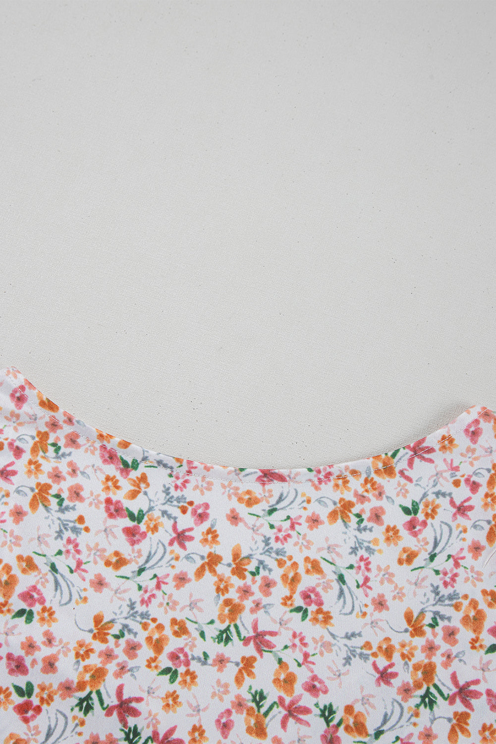 Orange Short Sleeve Floral Ruched Sweetheart Bodysuit eAura