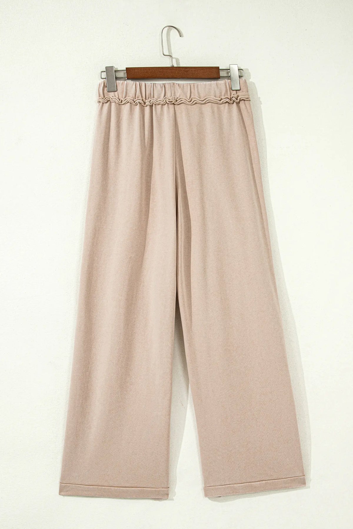 Mineral Wash Drawstring Retro High Waist Wide Leg Western Pants – Latte