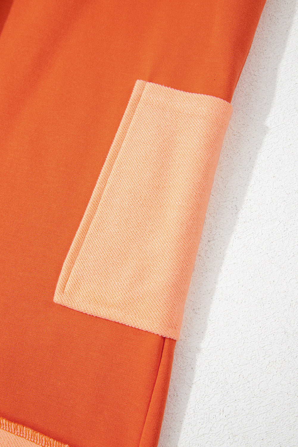 Russet Orange Two-tone Short Sleeve V Neck Patched Pocket Loose Romper eAura