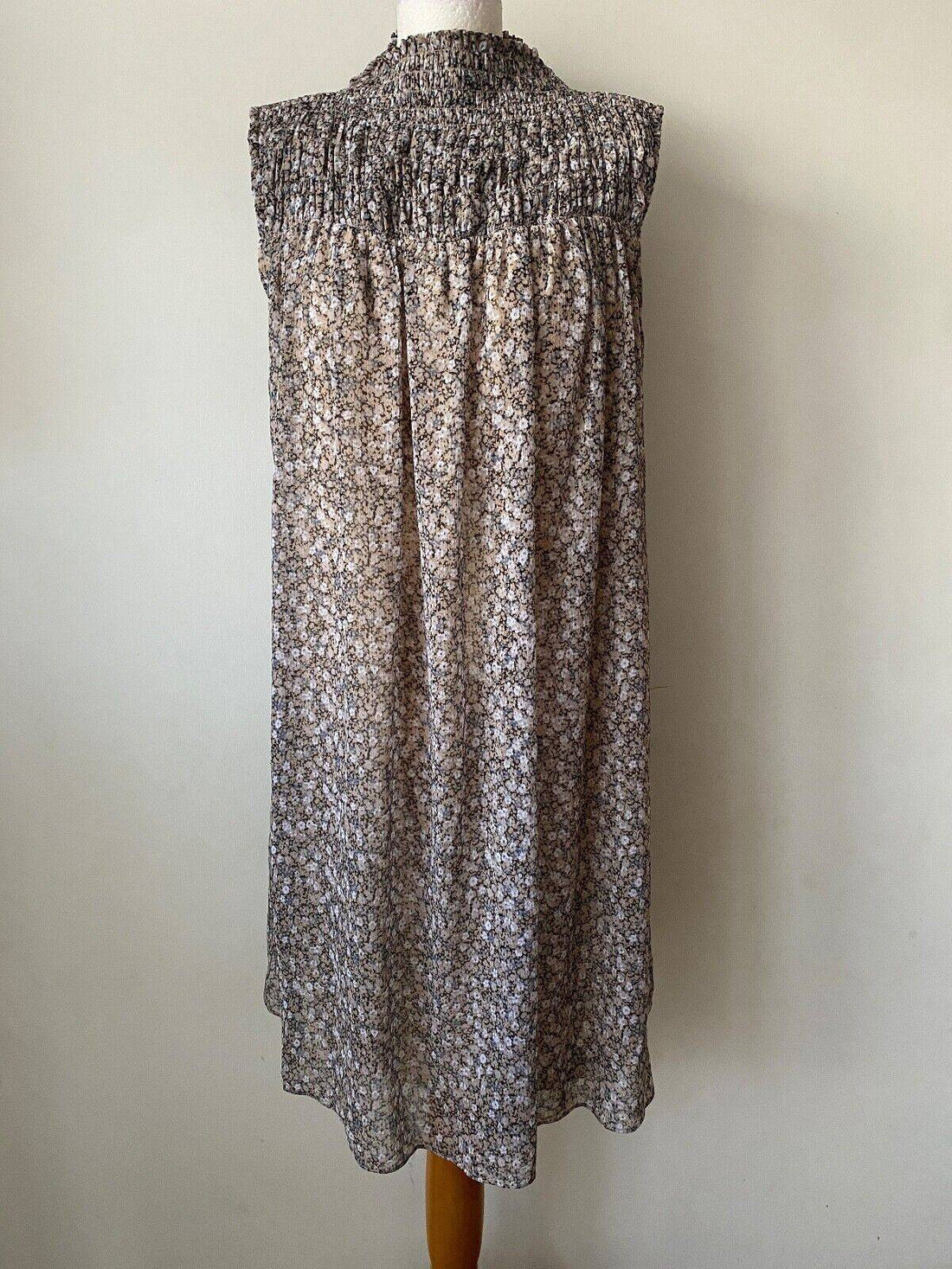 Coco Blanco High Neck Smock Dress S, M, L Chiffon Lined - BB Fashion Outlet