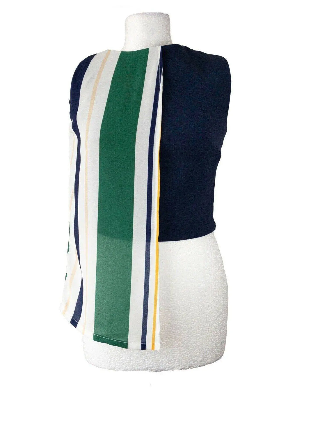 CUBIC Original Bali Top Contrast Part Striped Sleeveless Blouse 6, 10, 12 - BB Fashion Outlet