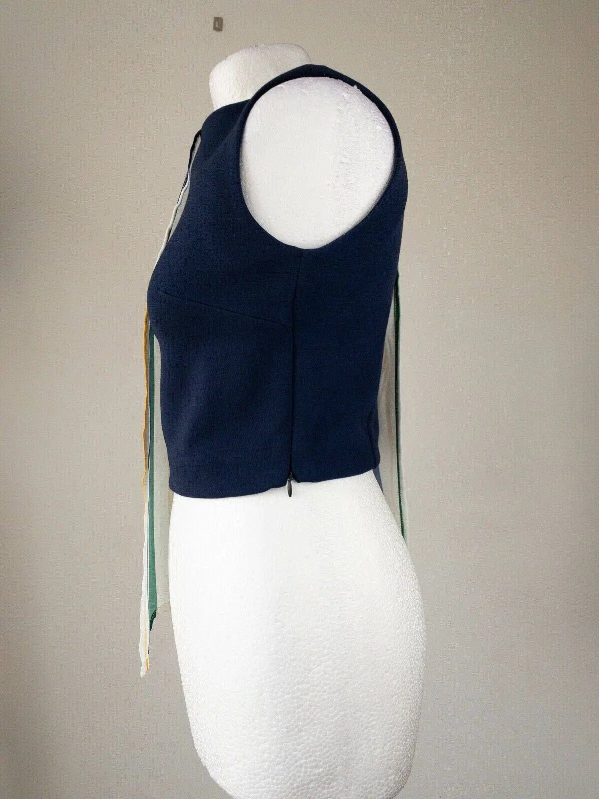 CUBIC Original Bali Top Contrast Part Striped Sleeveless Blouse 6, 10, 12 - BB Fashion Outlet