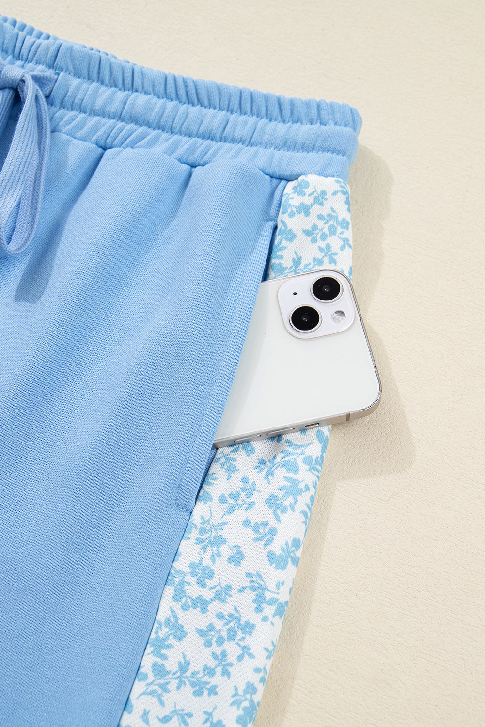 Floral Patchwork Drop Shoulder Pullover and Sweatpants Lounge Set - eAura